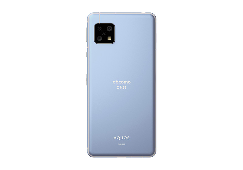 AQUOS sense5G SH-53A スカイブルー 背面外観